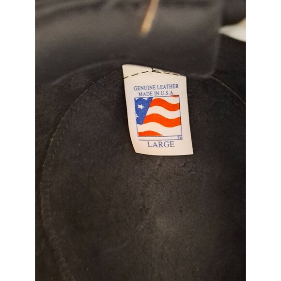 Black Western Leather Cowboy Hat With Snake Skin Band Size L - Picture 6 of 9